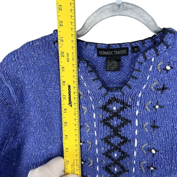 Nomadic Traders Womens S Silk Angora Blend Sweater Embroidered Quiet Luxury - Picture 11 of 16
